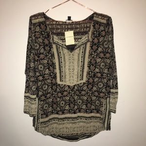 NWT Multi-patterned Lucky Brand Blouse
